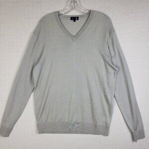 NWOT Stitch Golf Australian Waterproof Merino Wool Sweater V-neck size L Gray